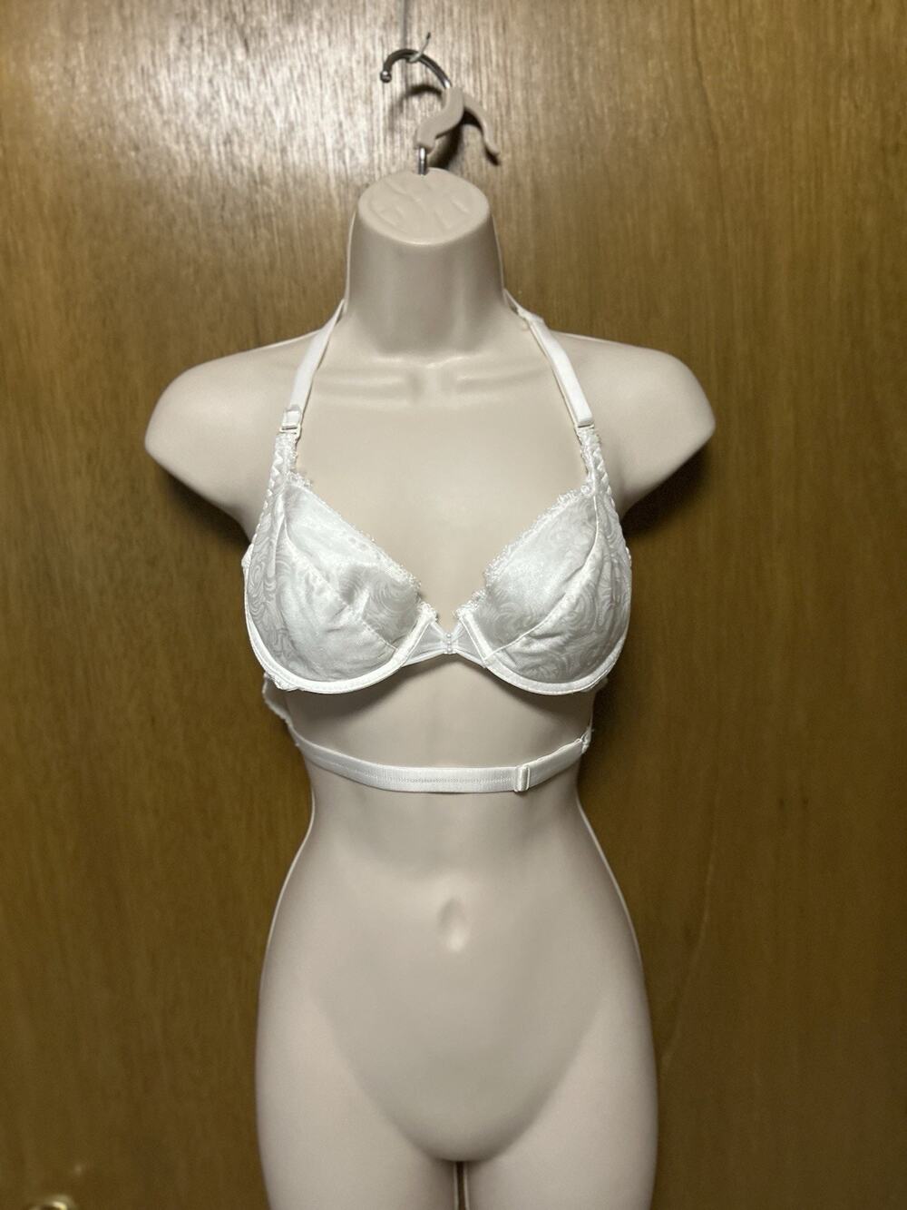 Vintage 70s/80s Bra 34B Backless by Smoothie Halter/Convertible Straps White G26